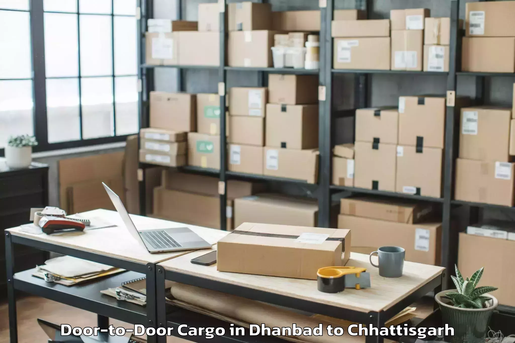 Easy Dhanbad to Nit Raipur Door To Door Cargo Booking